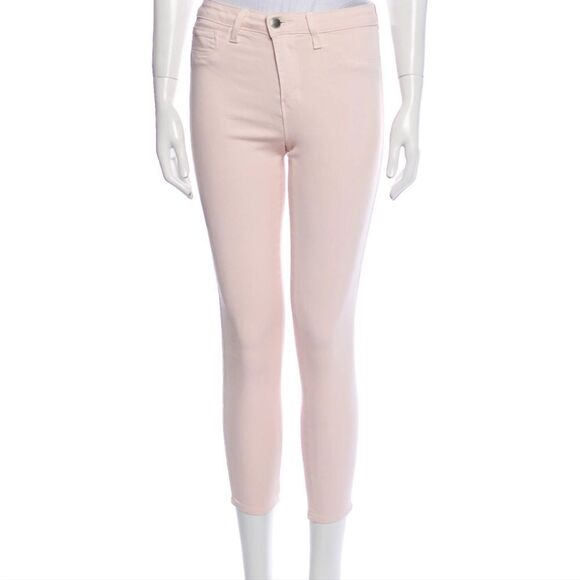 L'agence Margot Skinny Cropped Jeans in pale pink NWOT - Picture 1 of 8
